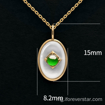 18Tamam-bolo volamena emple gread jadeite pendant